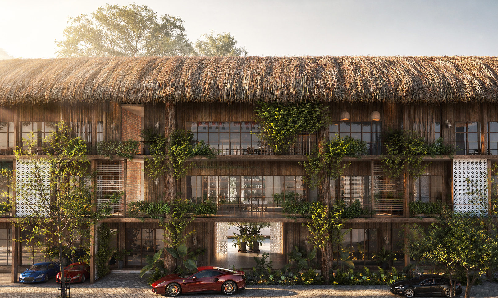 Front elevation — wabi-sabi architecture and interior design by W Vision Lab Malaysia