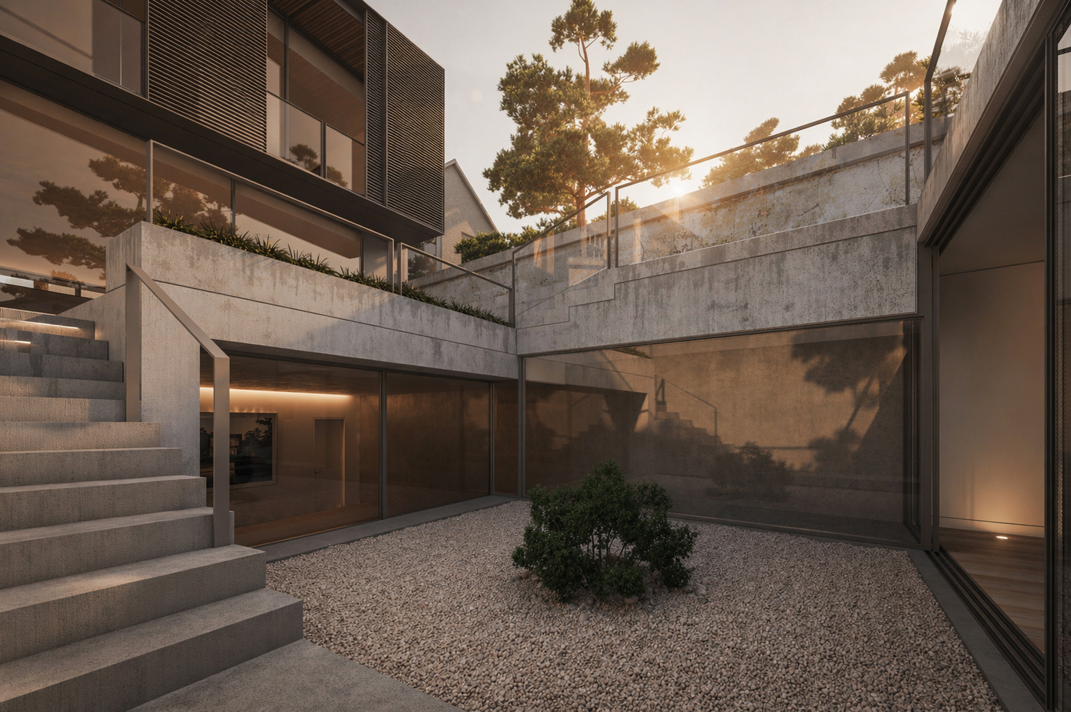 Zen courtyard — wabi-sabi architecture and interior design by W Vision Lab Malaysia