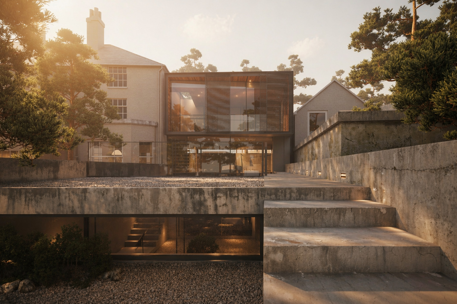 Board-formed concrete hillside residence — Cliff Dwelling by W Vision Lab