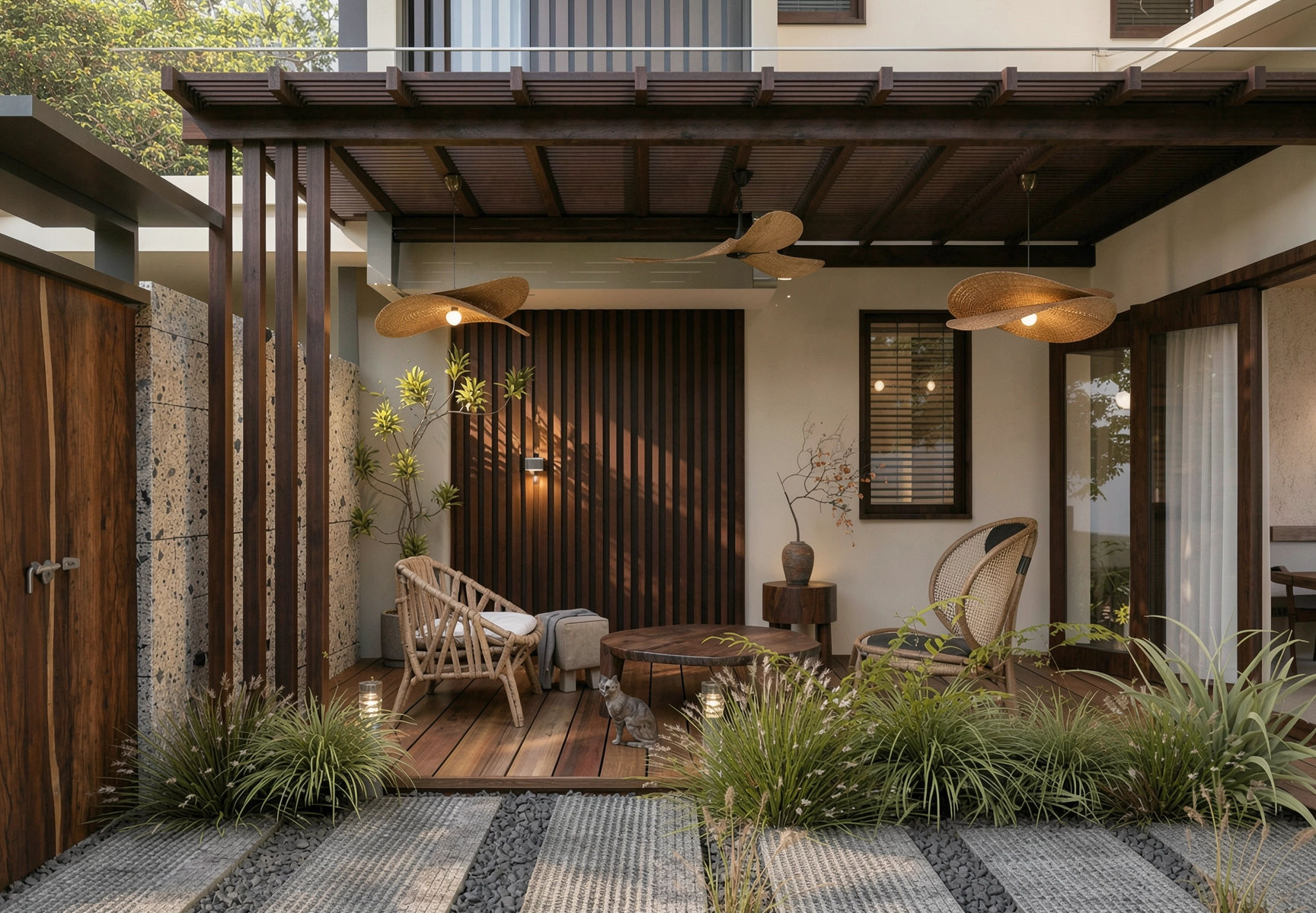 Zen courtyard — wabi-sabi architecture and interior design by W Vision Lab Malaysia