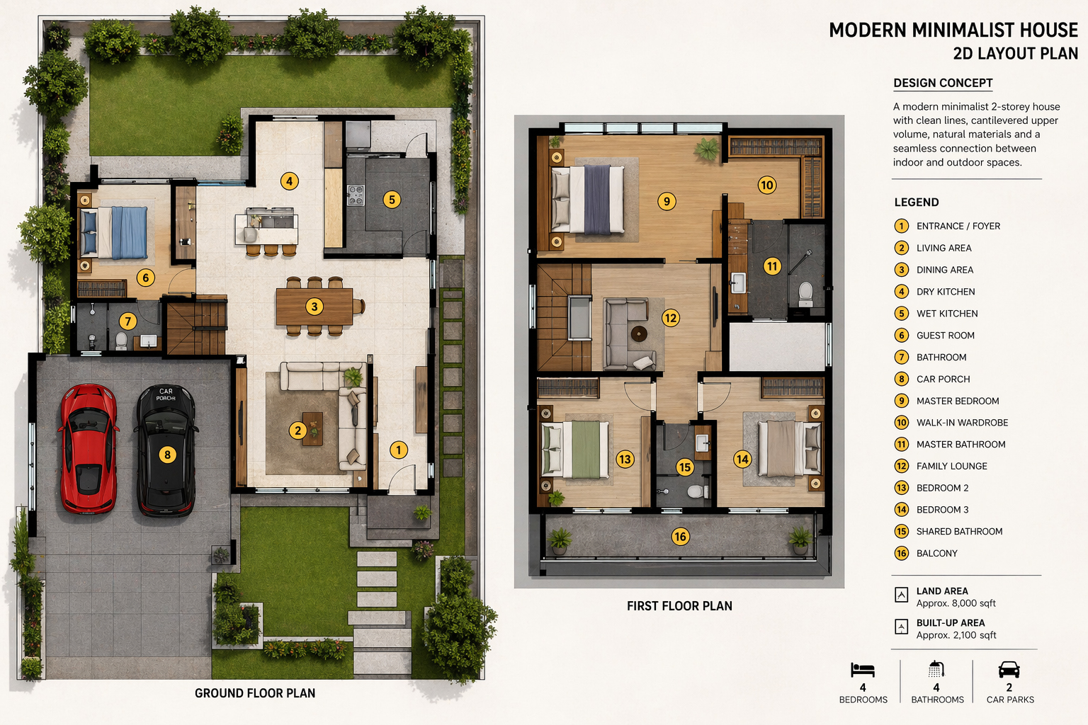 Floor plan — wabi-sabi architecture and interior design by W Vision Lab Malaysia