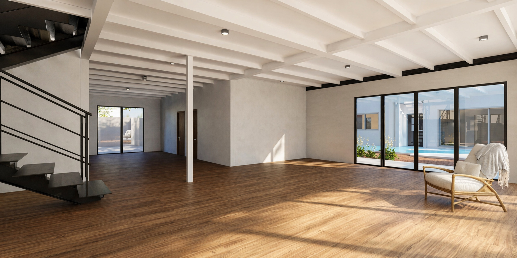 Timber interior living space — wabi-sabi home design by W Vision Lab Malaysia