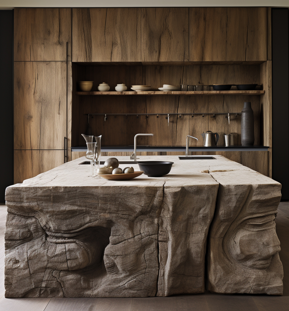 Carved rock island — wabi-sabi architecture and interior design by W Vision Lab Malaysia