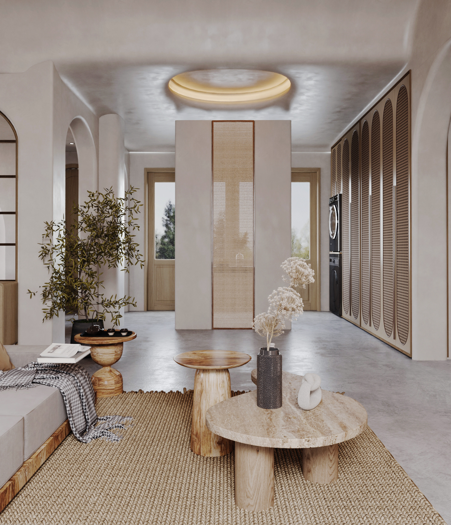 Living — open plan — wabi-sabi architecture and interior design by W Vision Lab Malaysia