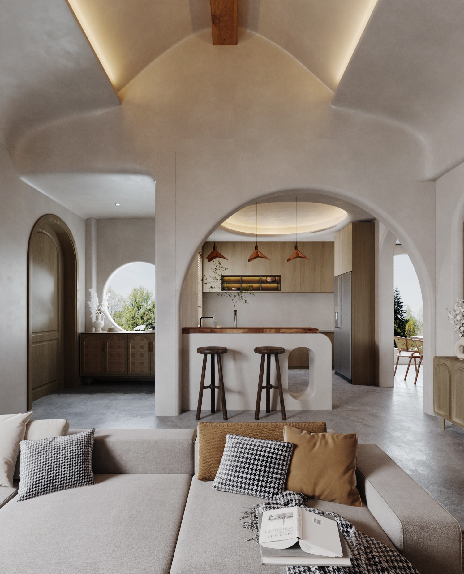 Kitchen — arched view