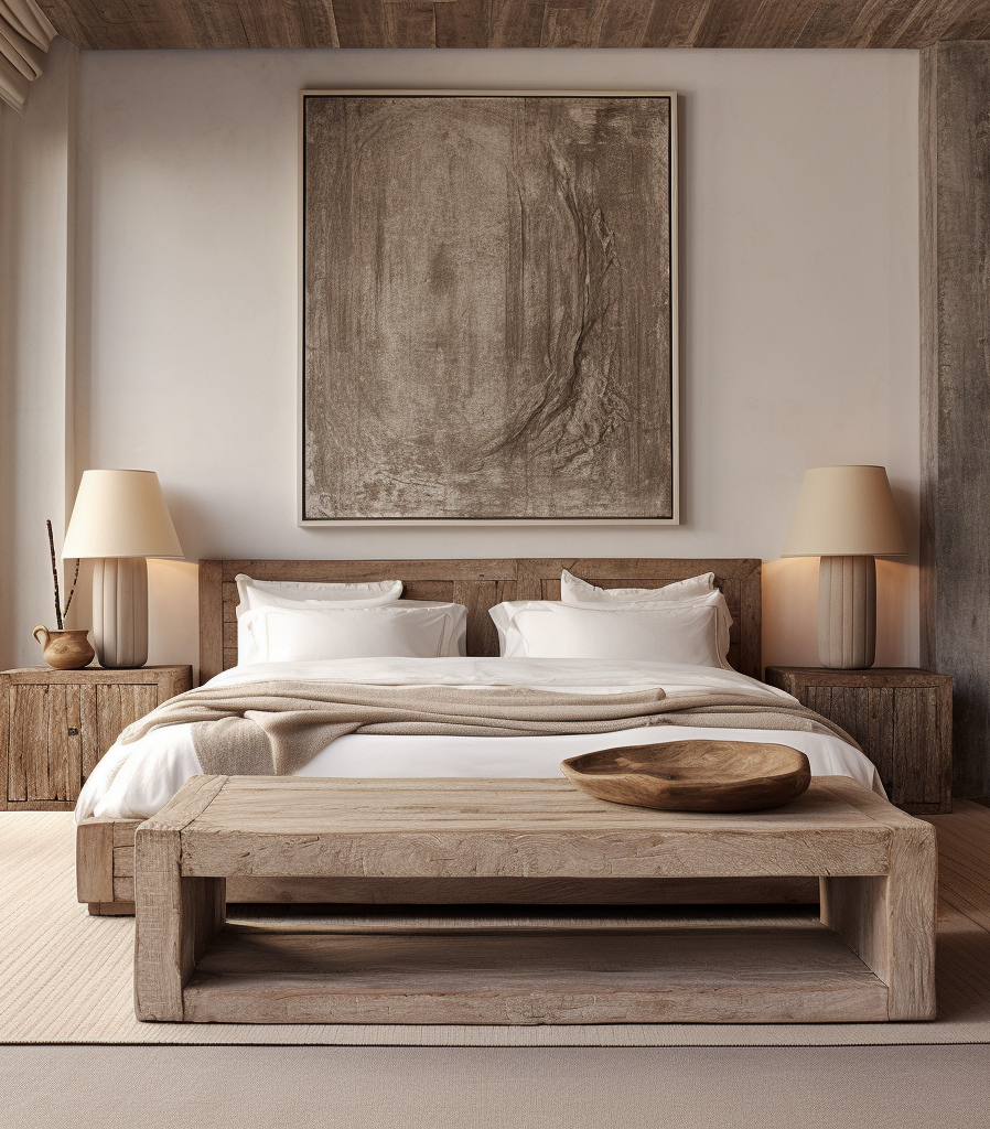 Master bedroom — wabi-sabi architecture and interior design by W Vision Lab Malaysia