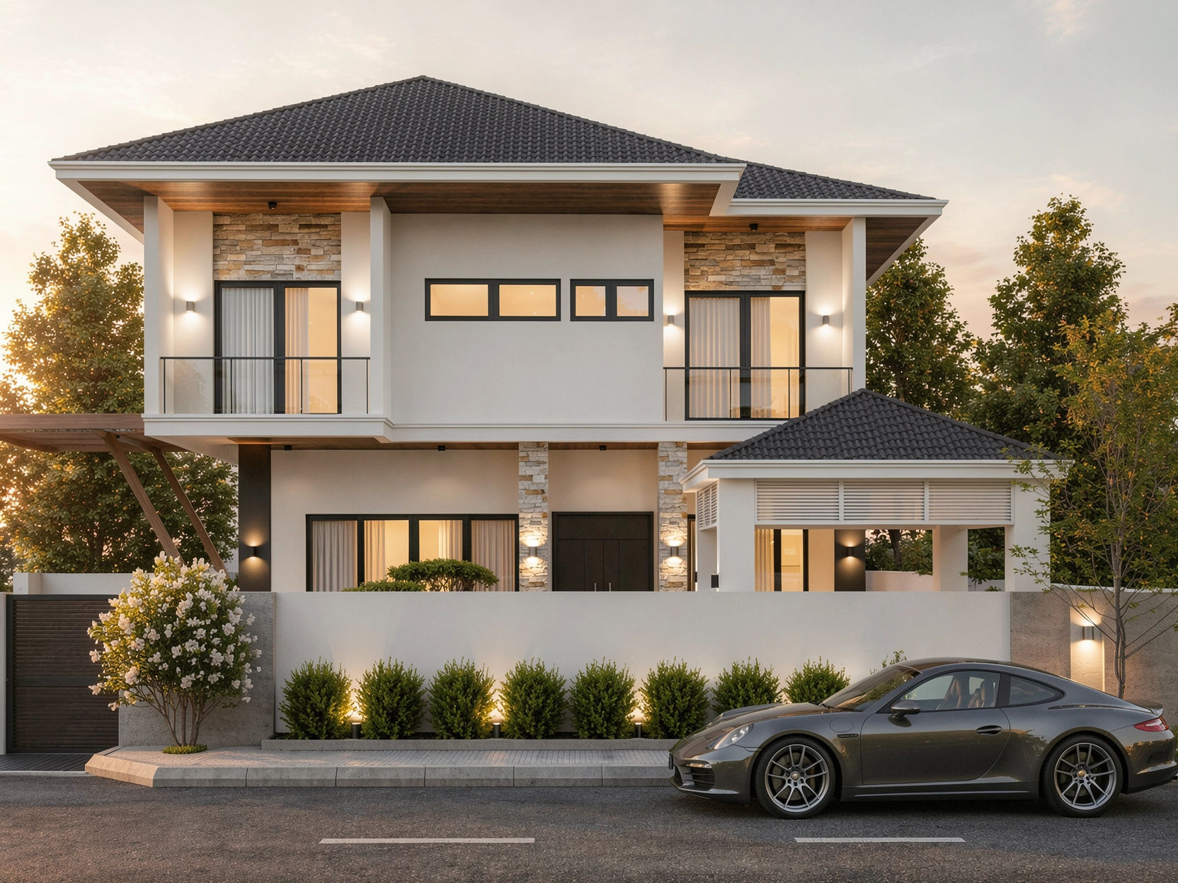 Natural stone contemporary bungalow — Villa Batu by W Vision Lab
