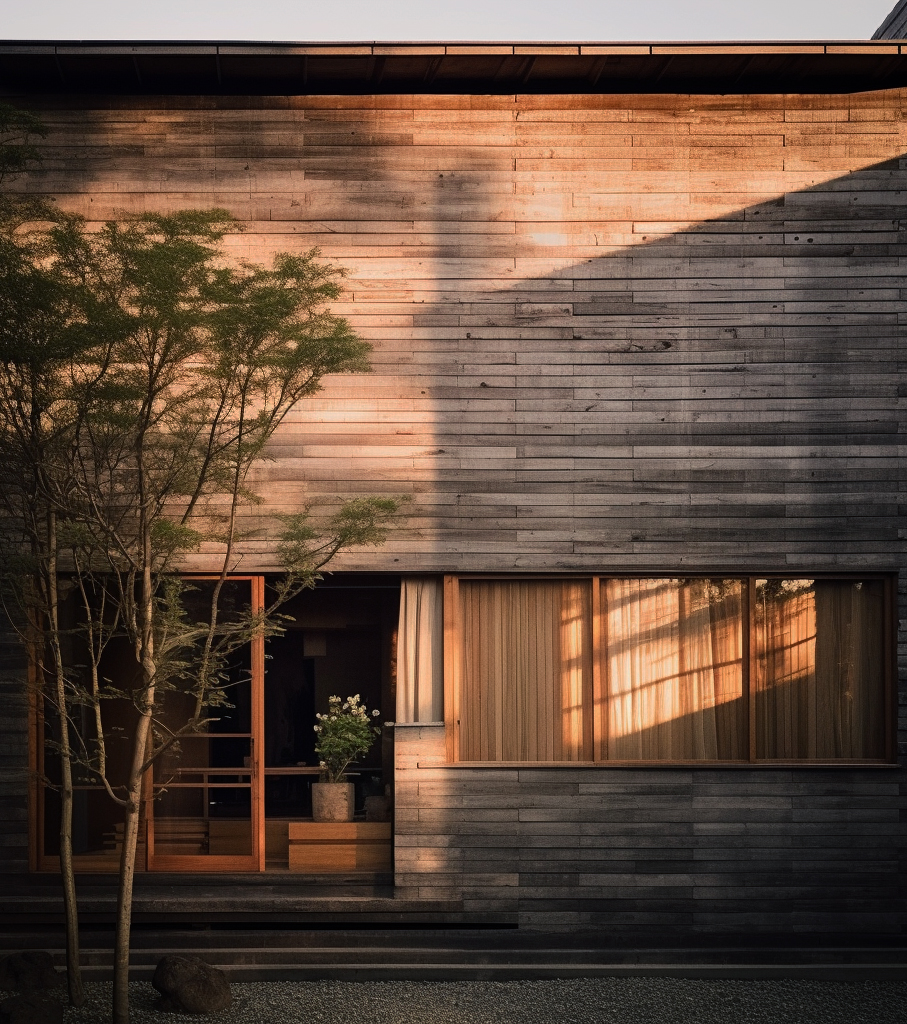 Wabi-sabi recycled timber architecture — Wood and Shadow project by W Vision Lab